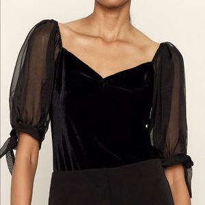 Zara velvet and tulle body suit